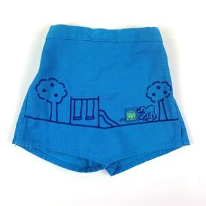 VTG Y2K Sesame Street Elmos World Skort Sz 3T‎ Teal Embroidered Playground Slide